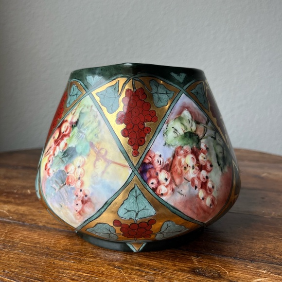 Antique JP Limoges France Handpainted Grape Motif Cider Pitcher - Picture 6 of 12